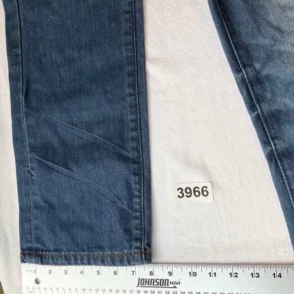Ring of Fire Men Slim Straight Jeans size 34 x 32 Blue Mid Rise Frayed - Picture 6 of 11